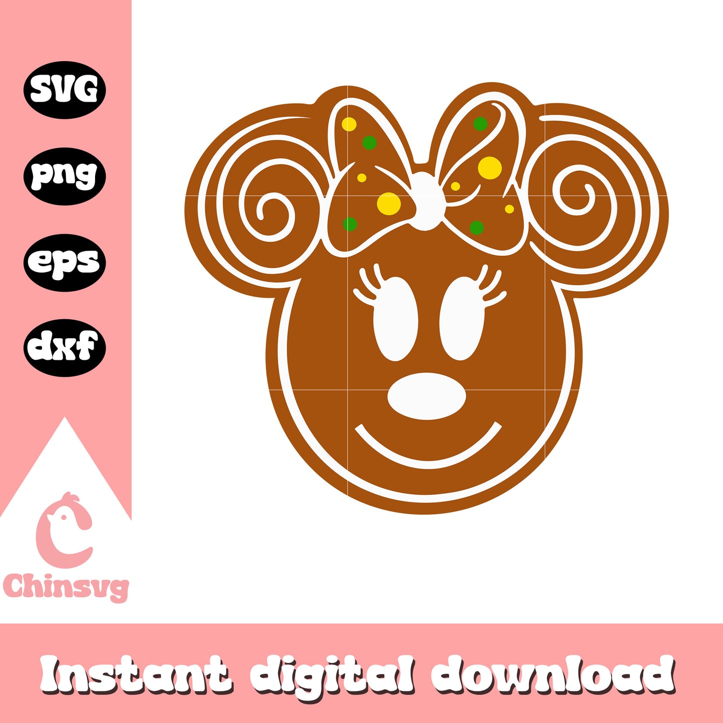 Minnie gingerbread men design svg, gingerbread svg