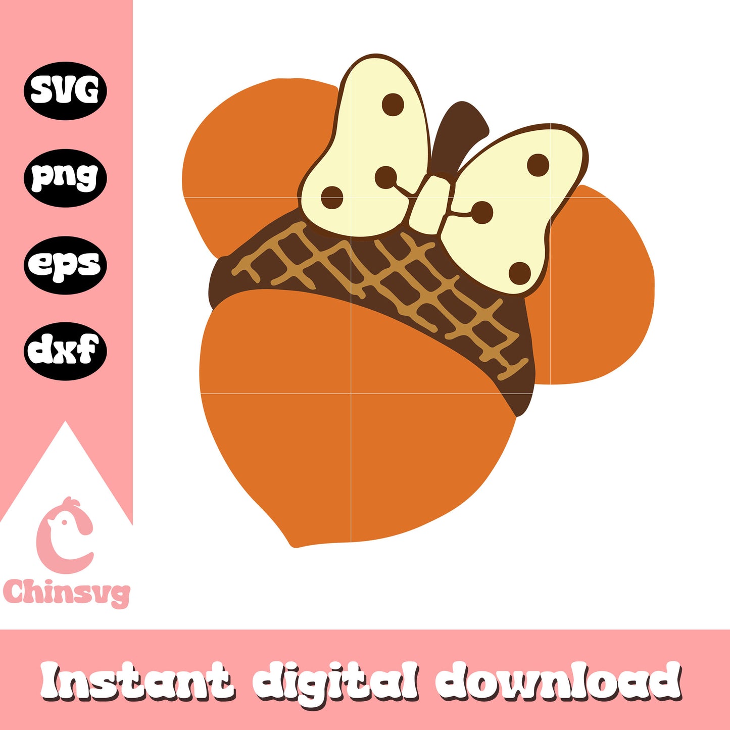Minnie head acorn svg, Minnie mouse head svg, disney svg