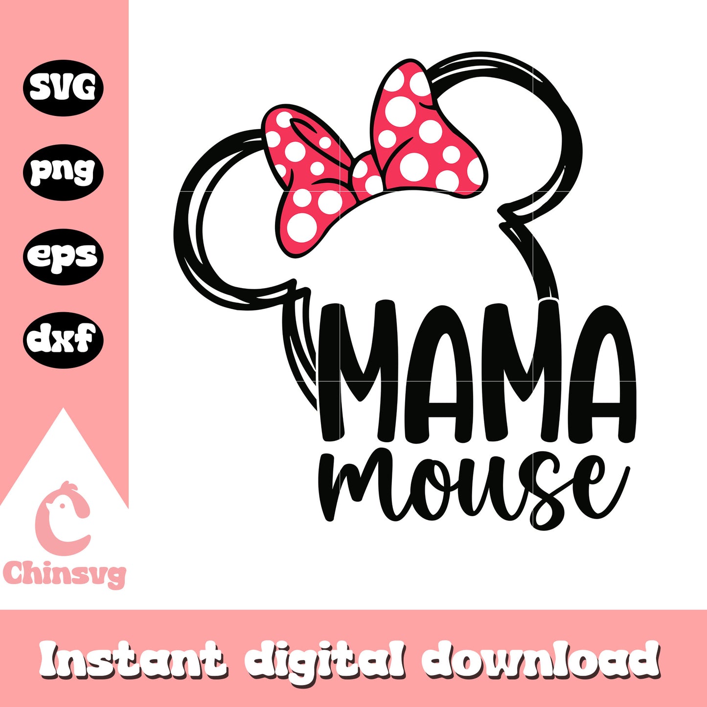 Minnie head mama mouse svg, minnie mouse head svg, disney minnie mouse