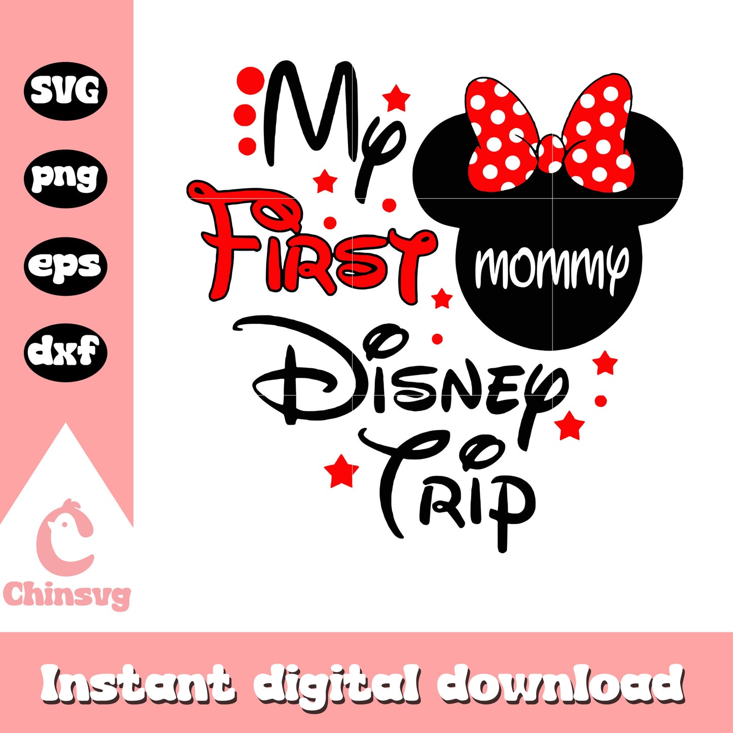 Minnie mommy my first disney trip svg, minnie head svg, minnie birthday svg