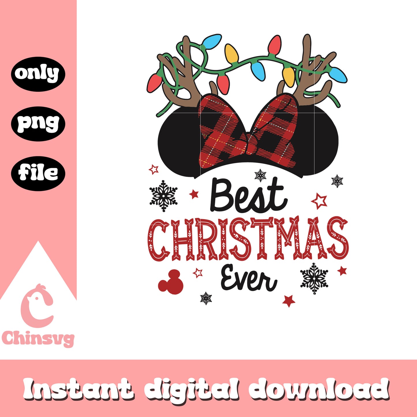 Minnie most expensive christmas ever png, minnie christmas ears png
