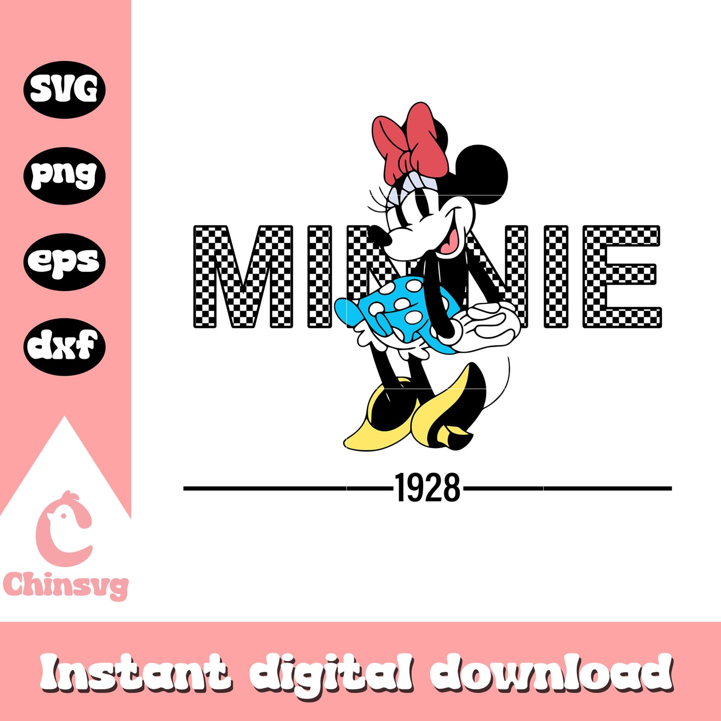 Minnie mouse 1928 svg, minnie mouse svg, disney minnie mouse svg