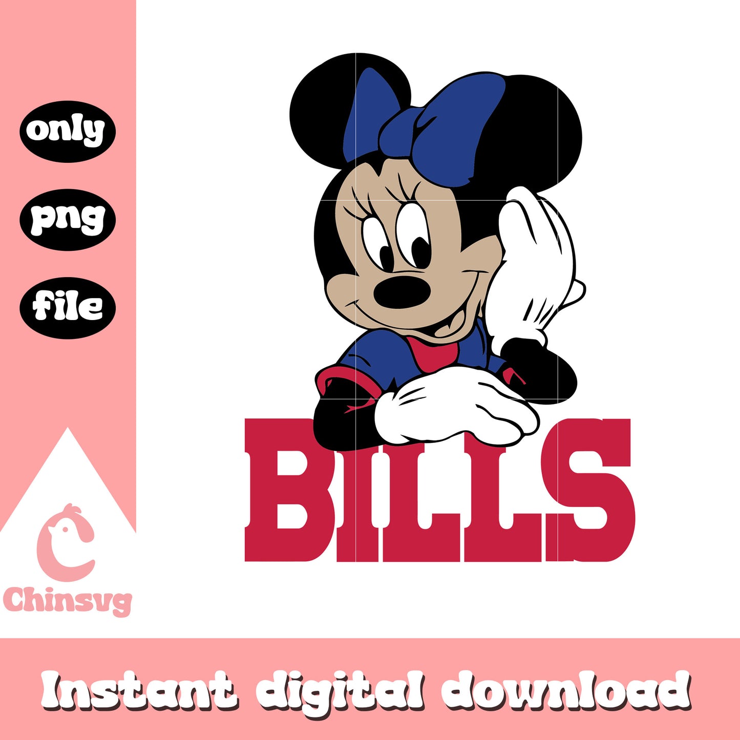 Minnie mouse buffalo bills design svg, disney minnie svg