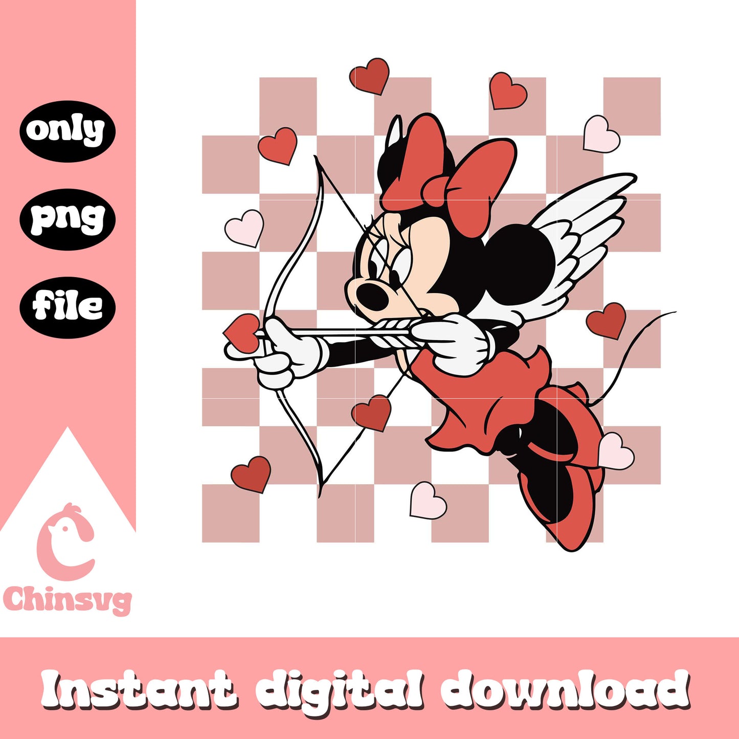 Minnie mouse cupid valentine png, Minnie mouse png, disney png