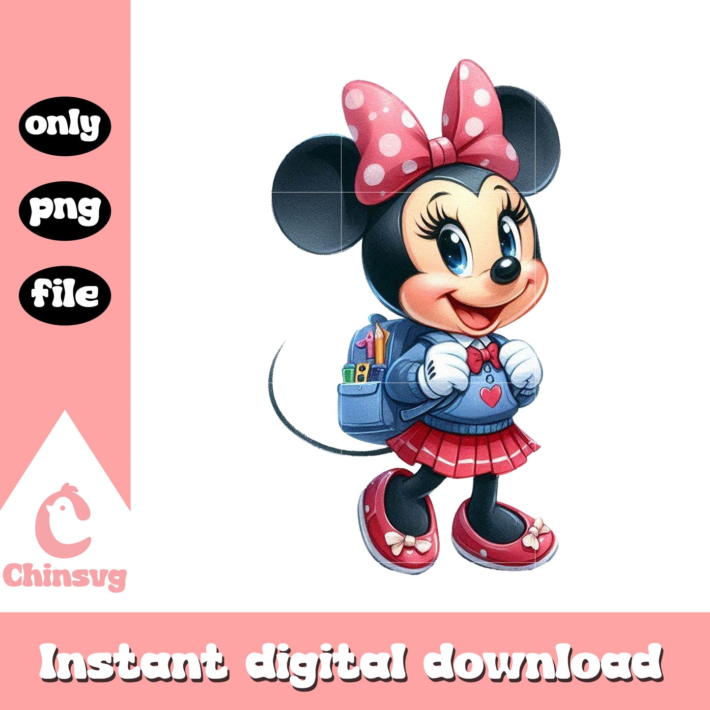 Minnie mouse first day of school png, shop back to school deals png