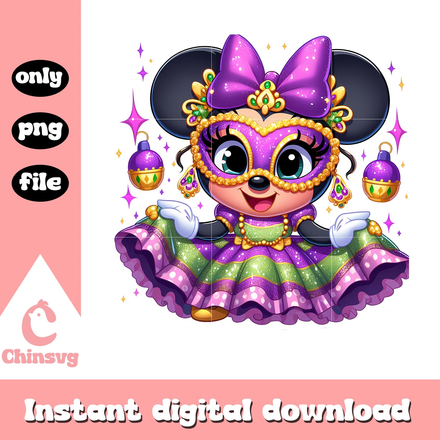 Minnie mouse happy mardi gras day png, happy mardi gras png