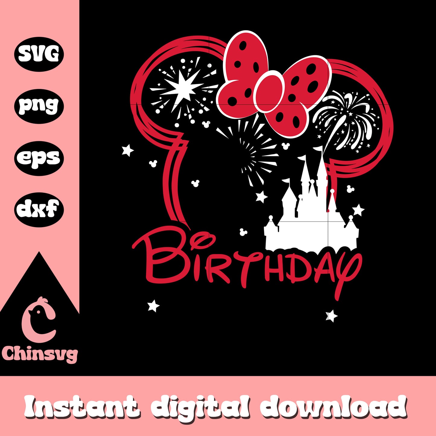 Minnie mouse head Birthday svg, minnie head svg, minnie mouse svg