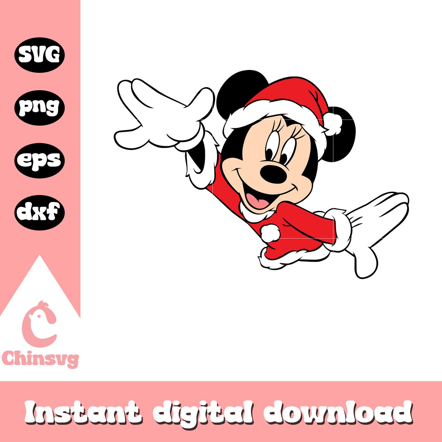 Minnie mouse santa christmas svg, christmas minnie mouse svg