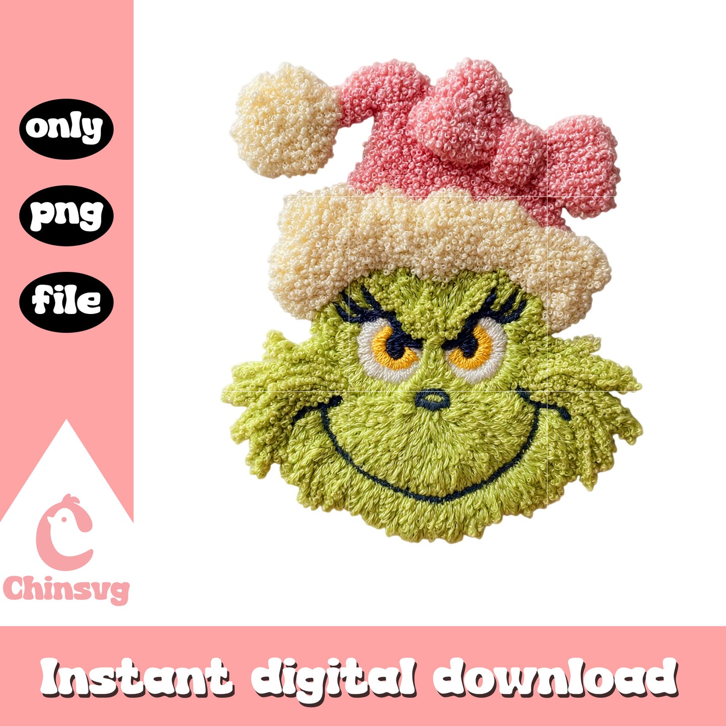 Miss grinch head on christmas png, grinch smile png