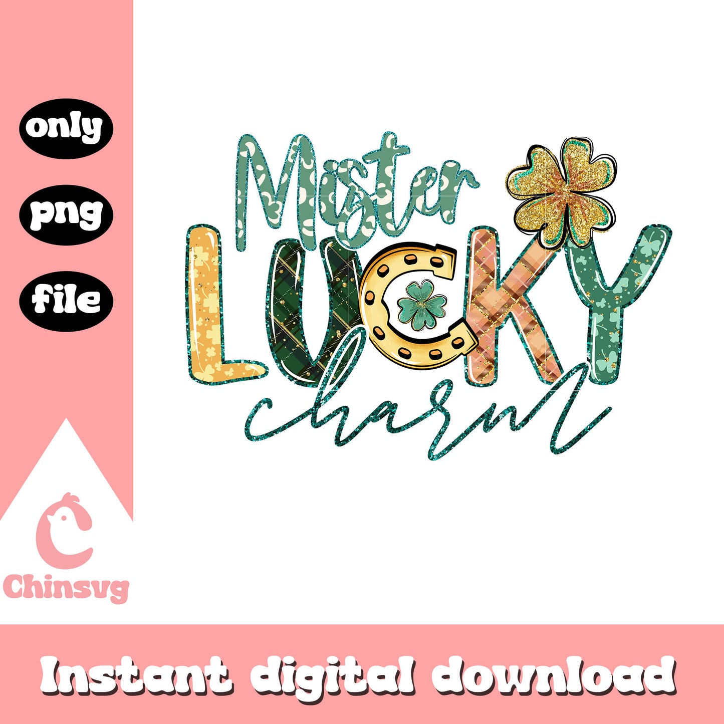 Mister lucky charm png, st patrick's day decorations png