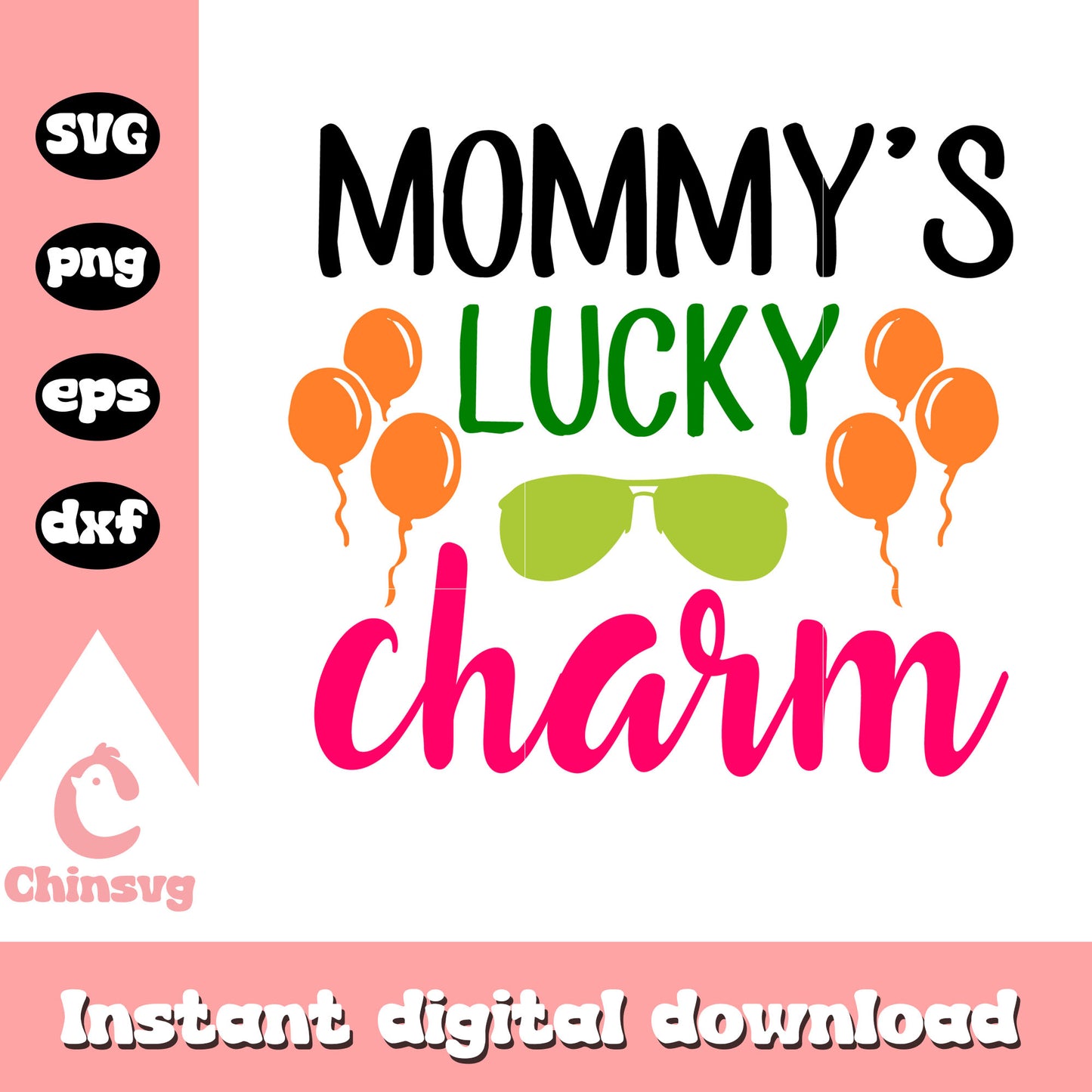 Mommy's lucky charm svg, st patricks day decorations svg
