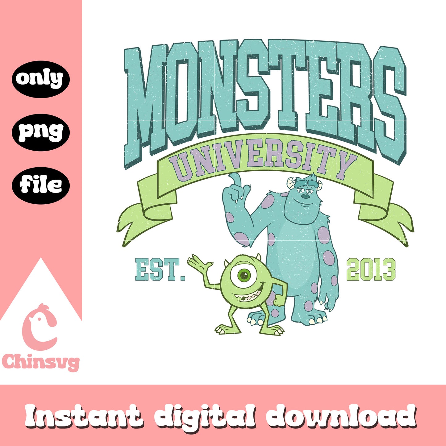 Monsters university est 2013 png, disney character png