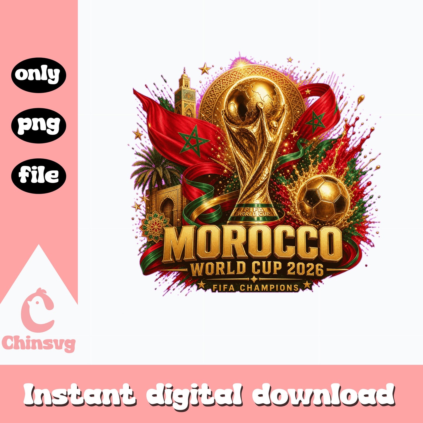 Morocco World Cup 2026 PNG, Fifa Champions Soccer PNG, Morocco Flag PNG