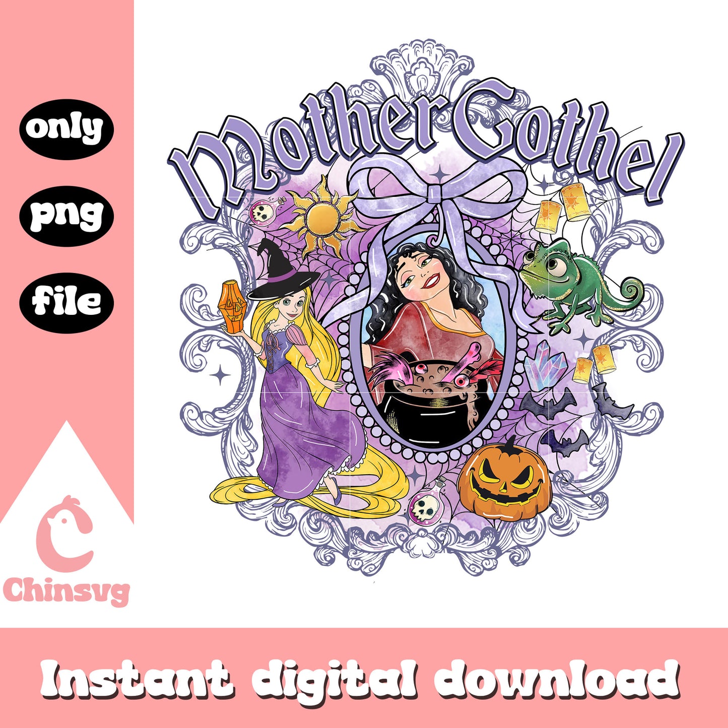 MotherGothel and rapunzell princess png, disney princess png, evil disney characters png