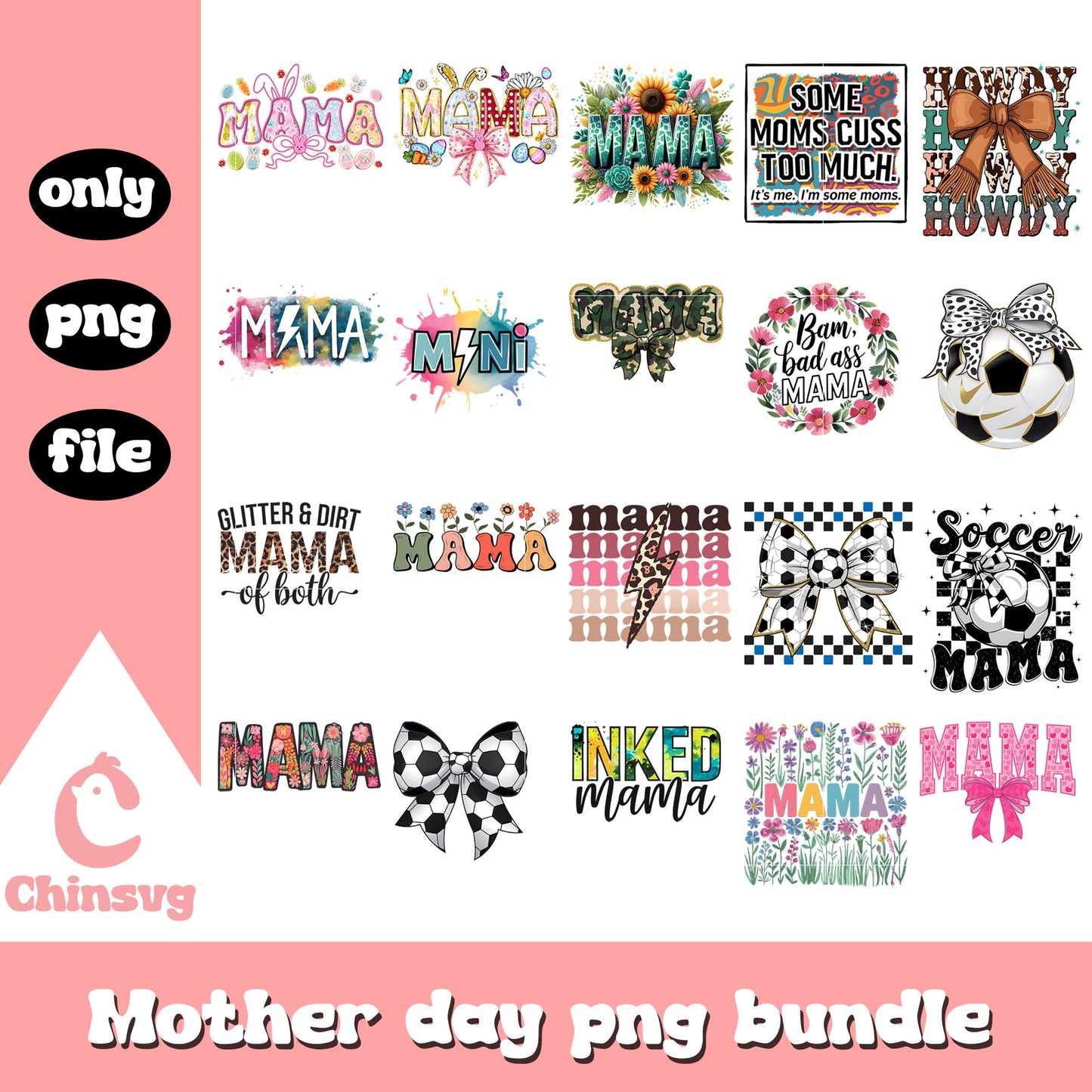 Mother day quotes costume bundle png, when in mother day png