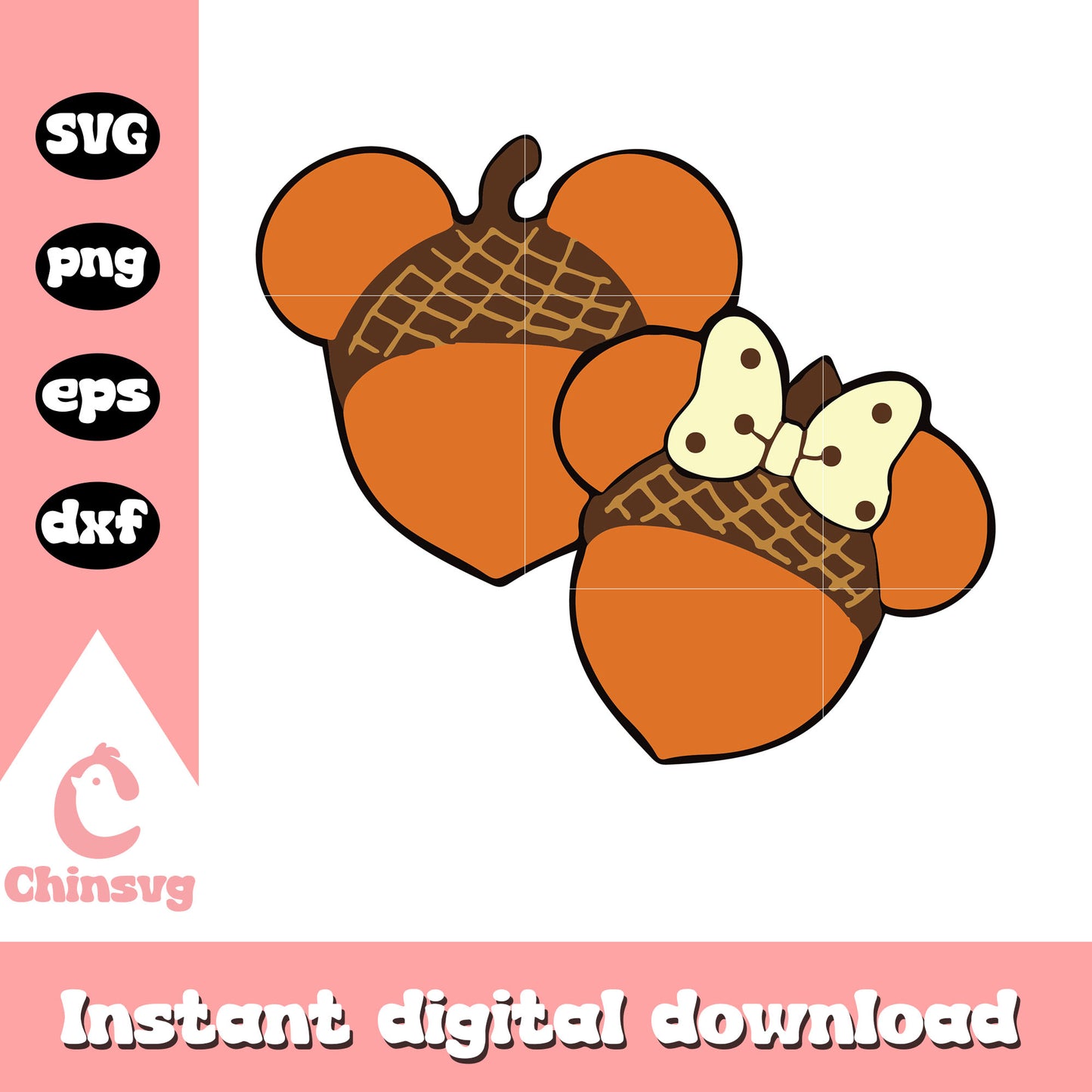 Mouse head acorns svg, mickey mouse head, disney on thanksgiving day svg