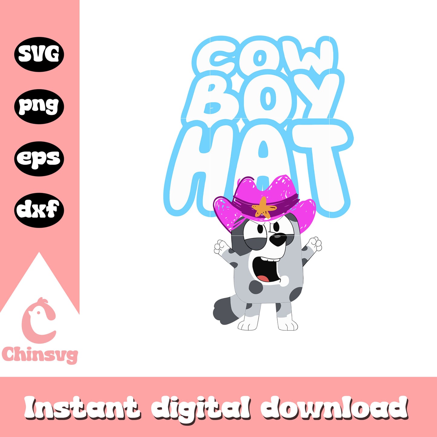 Muffin cowboy hat design svg, muffin on bluey svg, muffin svg