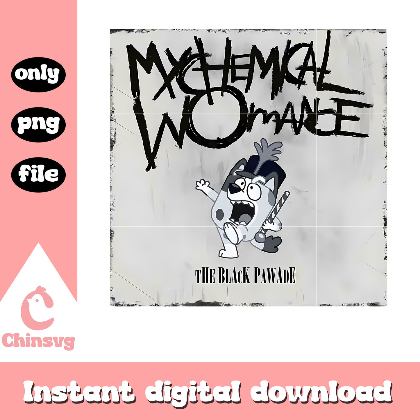 Muffin my chemical womance design png, cast of bluey png