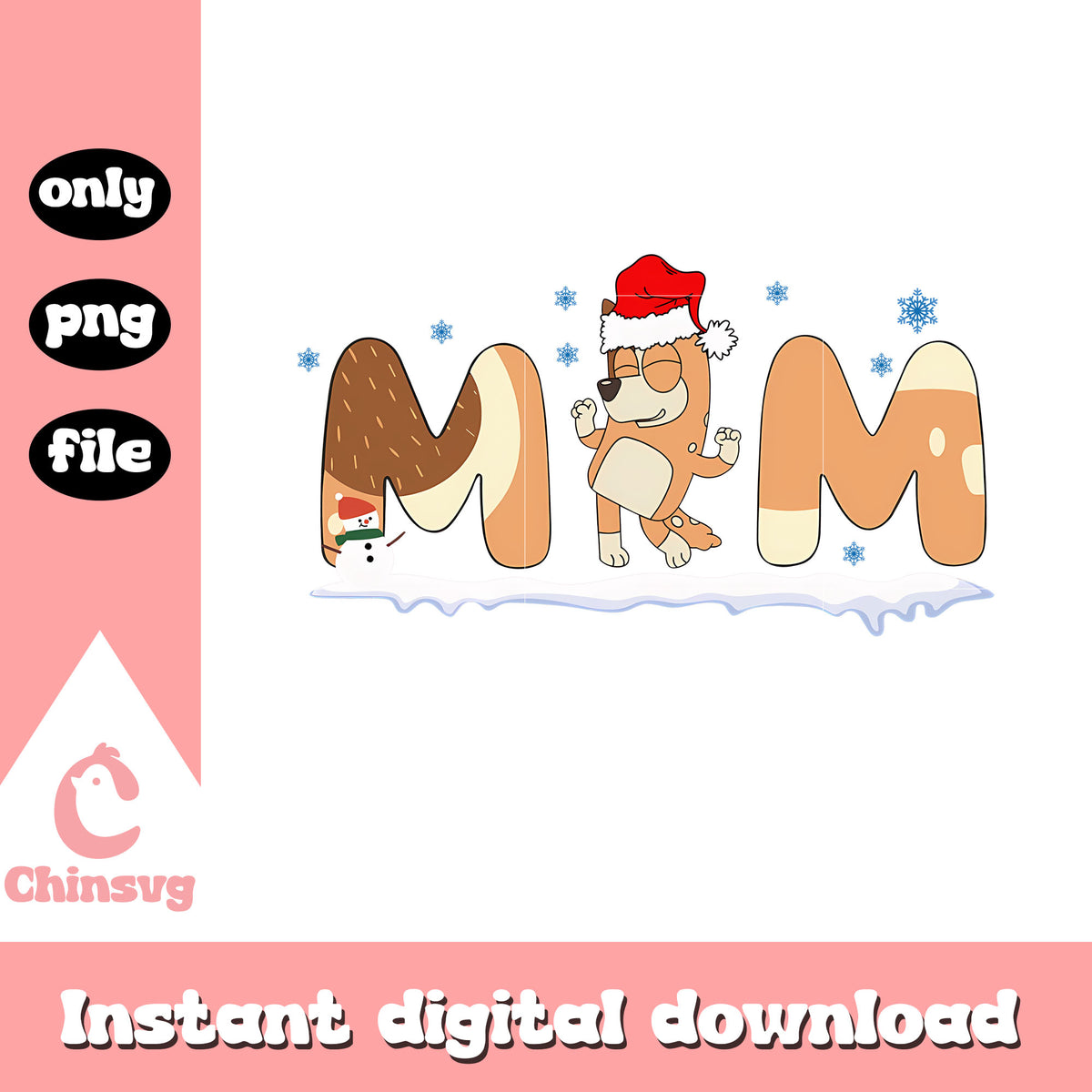 Mum chilli heeler santa hat christmas png, chilli heeler mum png