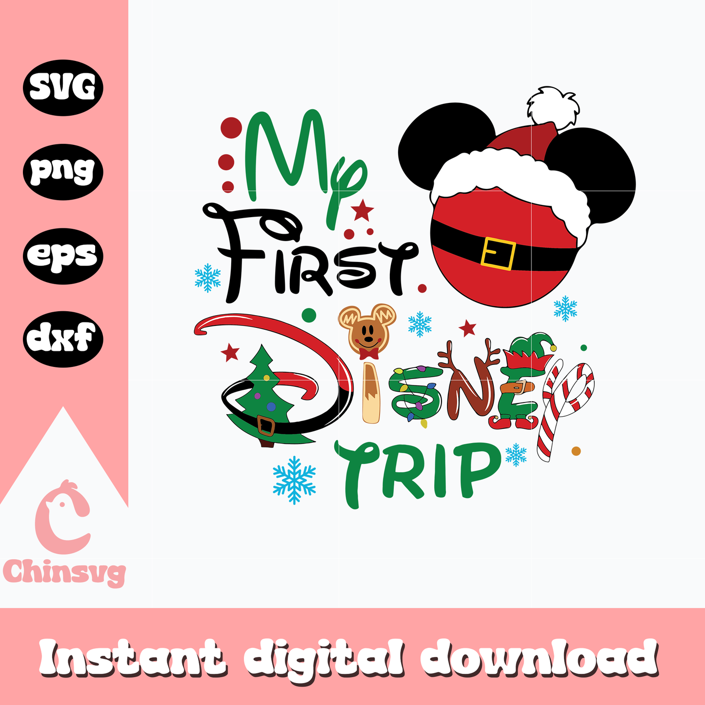My First Disney Trip santa svg, christmas mickey mouse svg