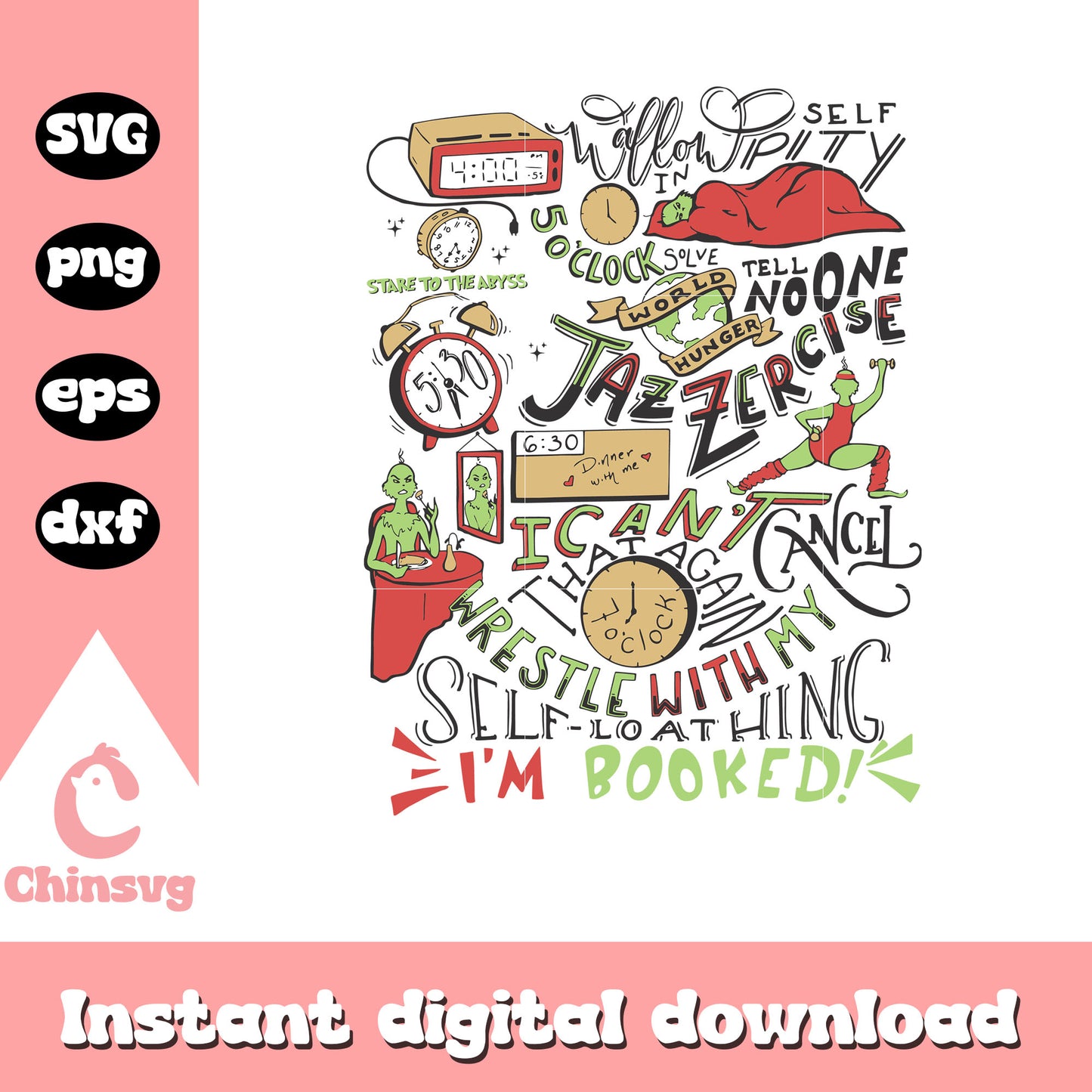 My day im booked grinch christmas design svg, my day grinch svg