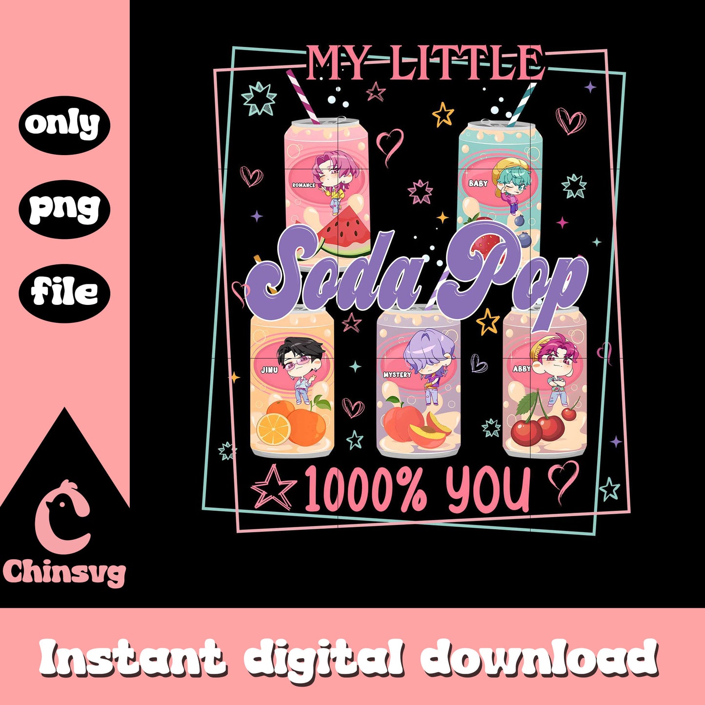 My little soda pop 1000% you design png, kpop demon hunter png