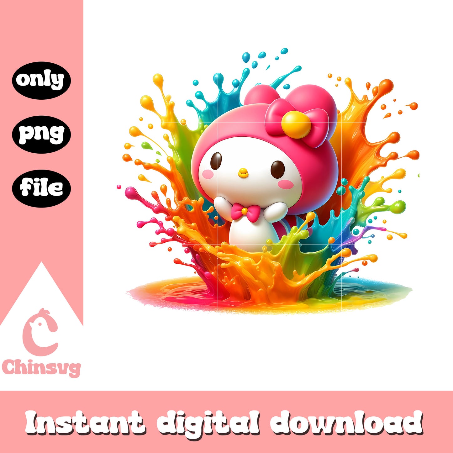 My melody colorful wave png, sanrio my melody png, cartoon png