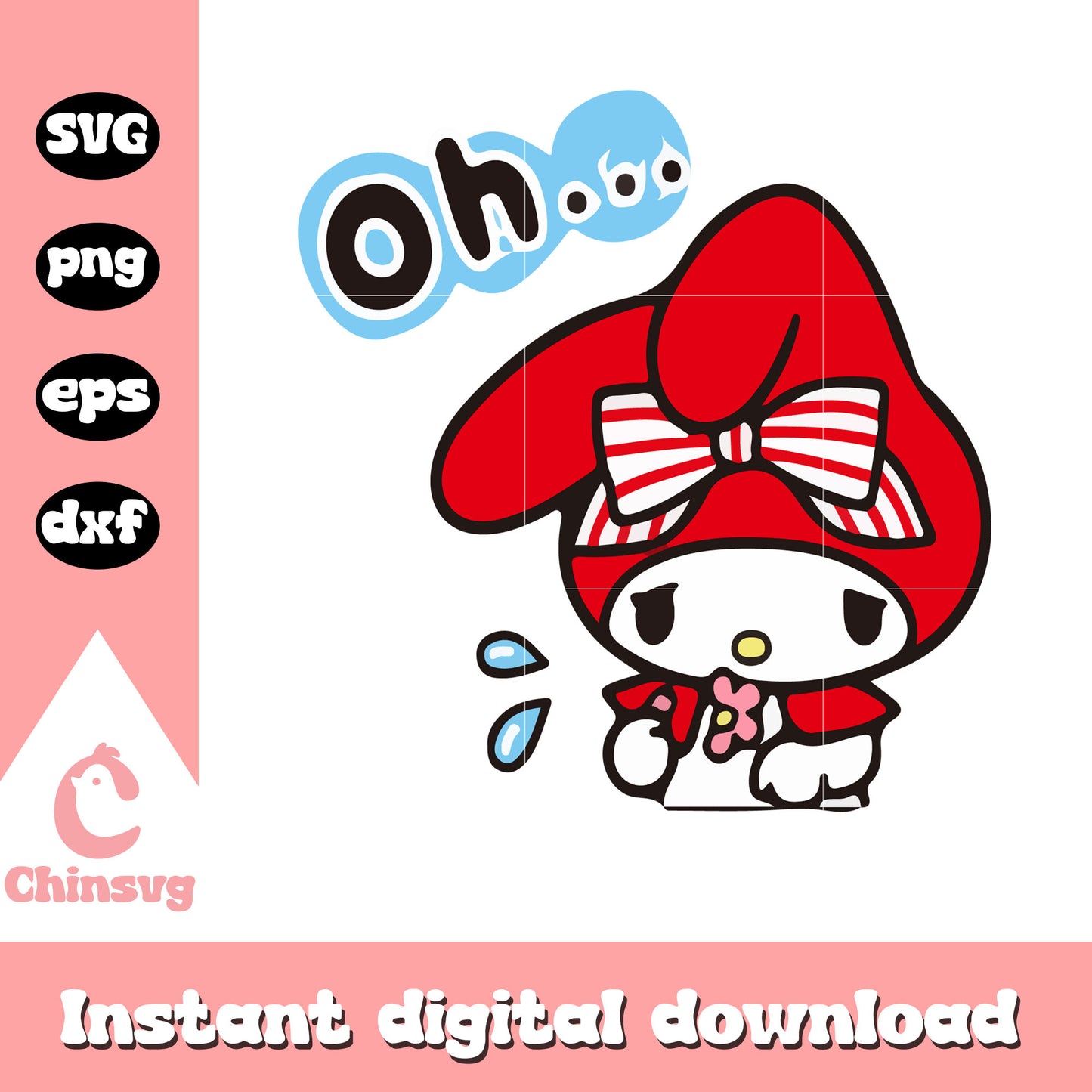 My melody oh cartoon svg, my melody sanrio svg, sanrio cartoon svg