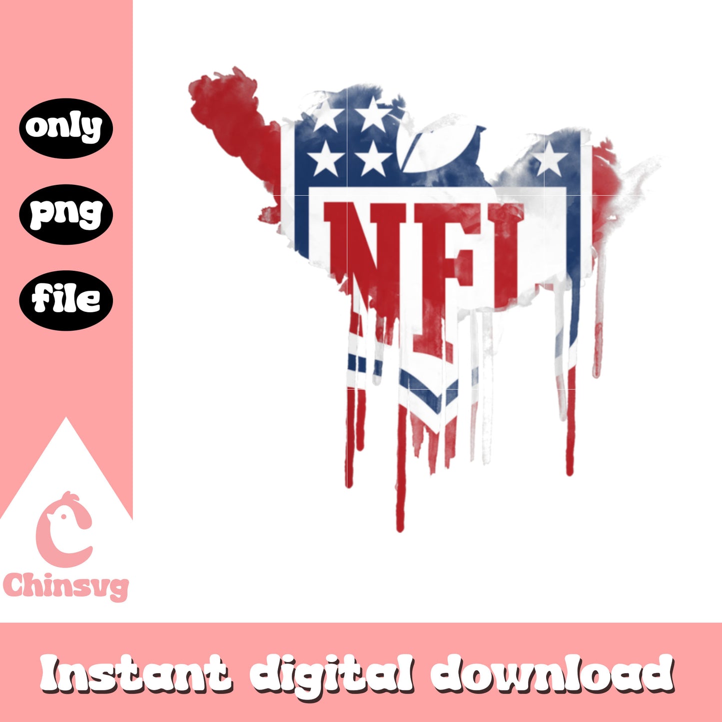 NFL flag logo dripping design png, nfl football png