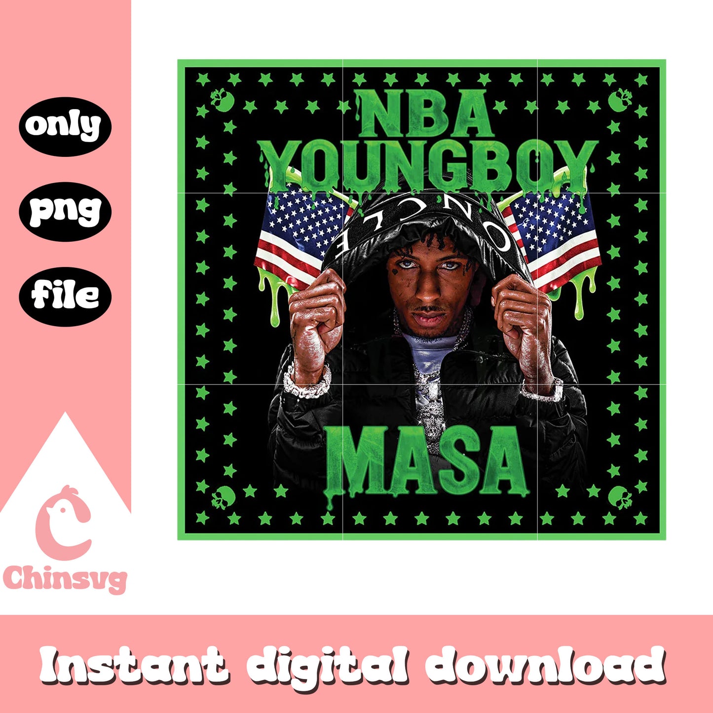 Nba youngboy masa america flag png, youngboy nba png