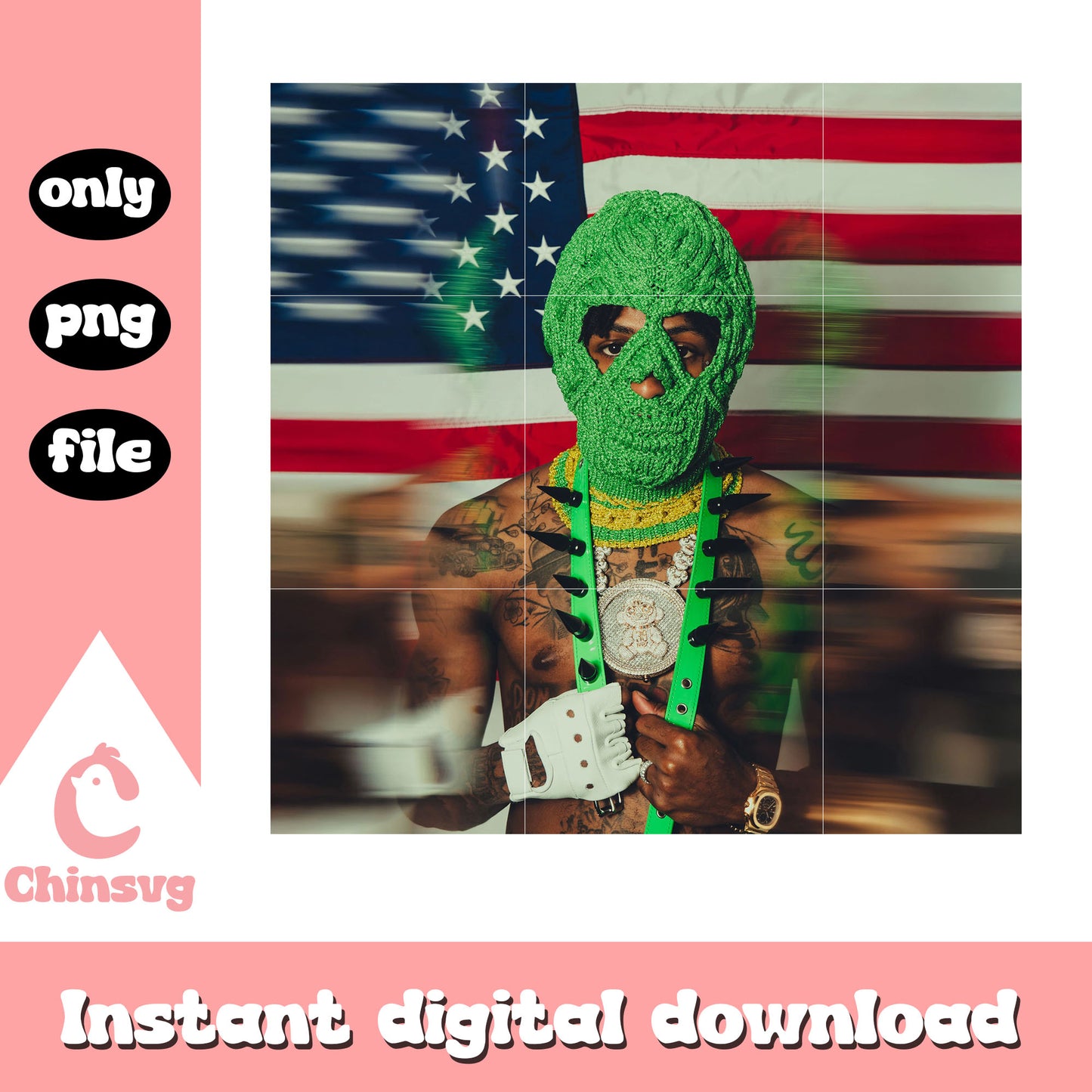 Nba youngboy white america flag png, nba youngboy kids png