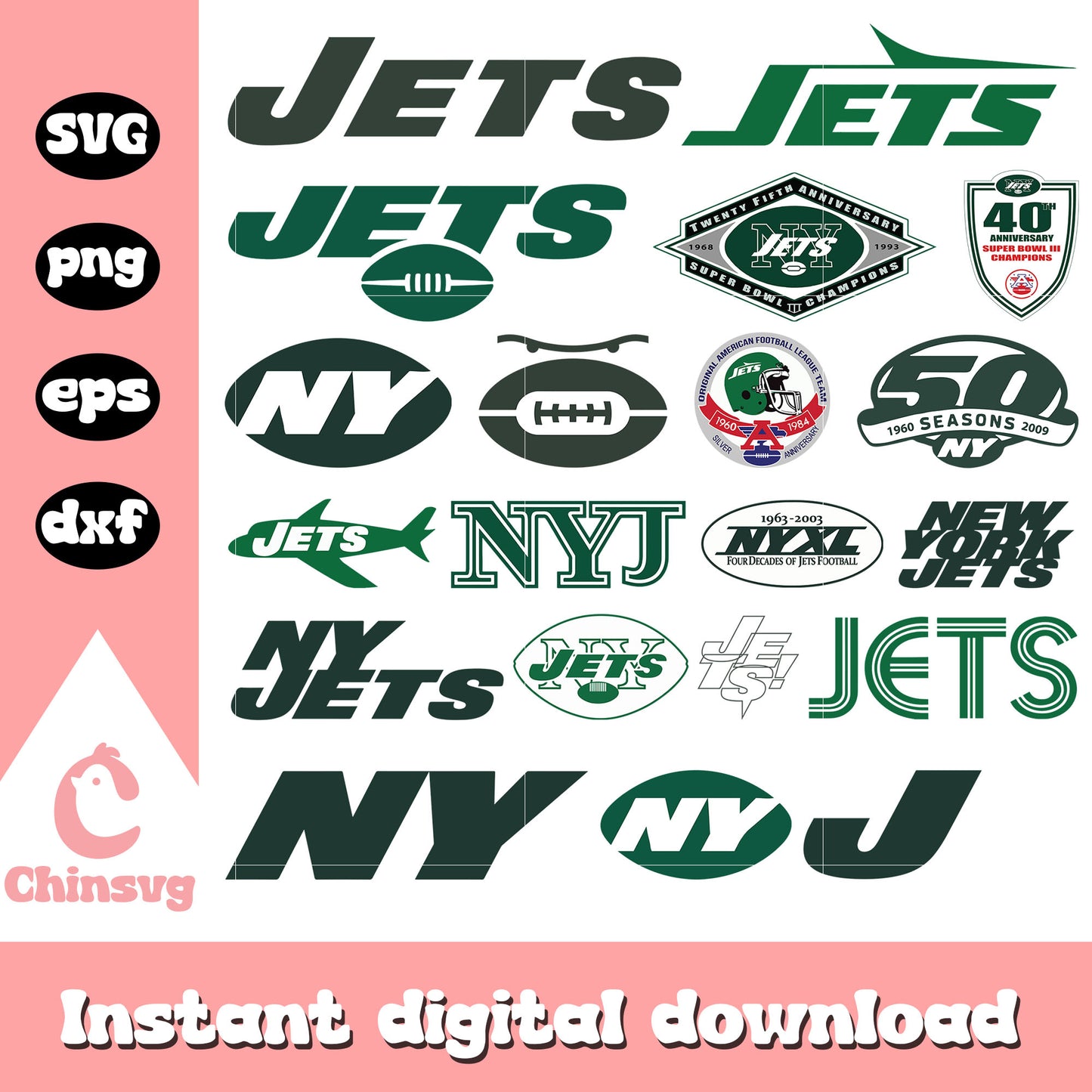 New york jets logo bundle design svg, new york jets svg