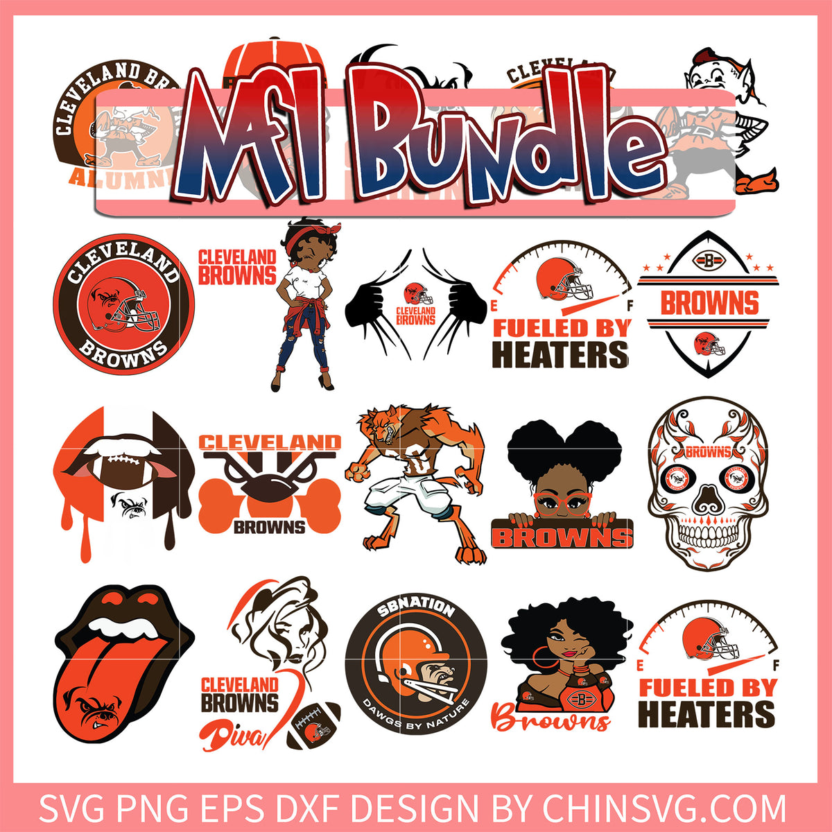 Nfl Cleveland Browns logo design bundle svg, nfl football svg