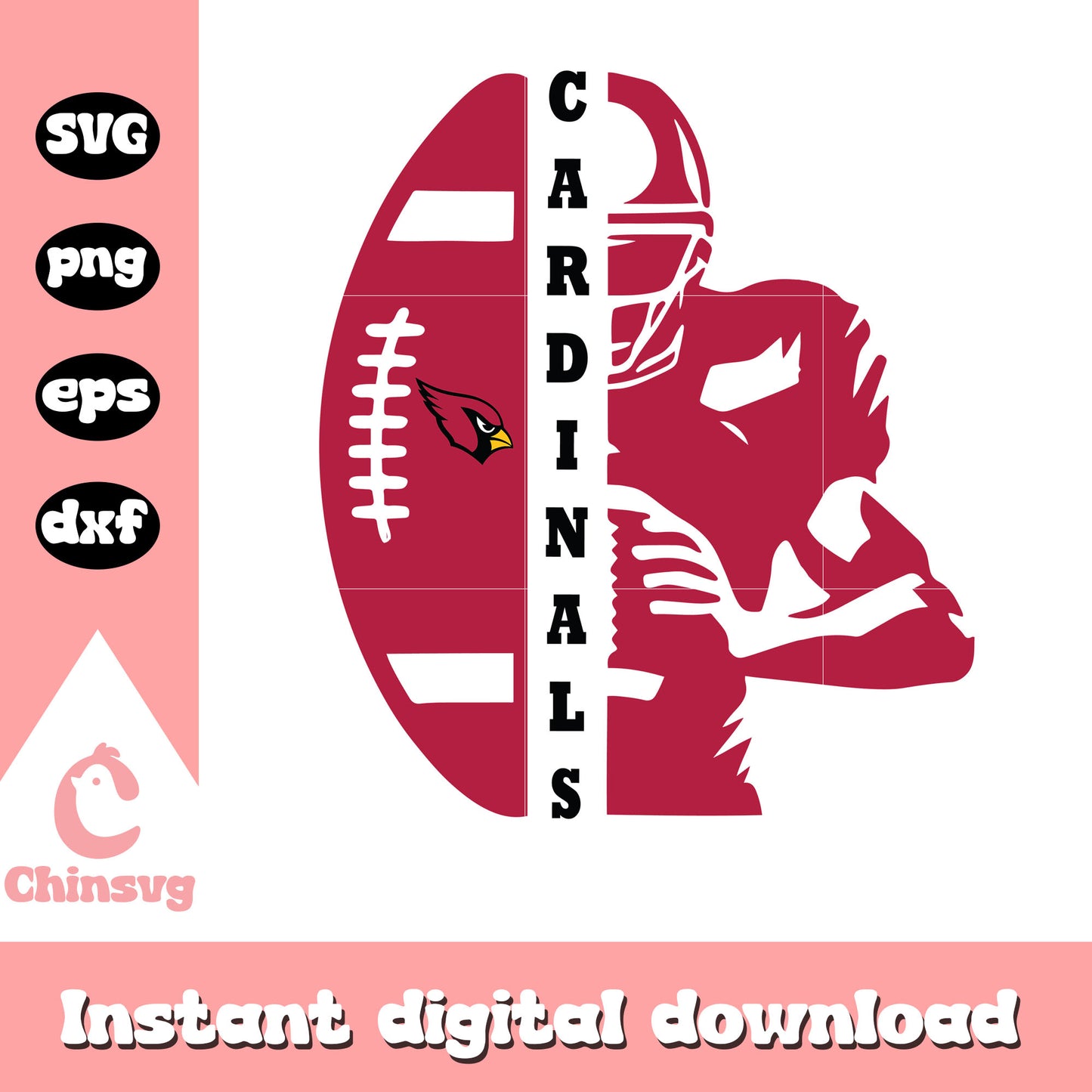 Nfl arizona cardinals ball player design svg, arizona football team nfl svg