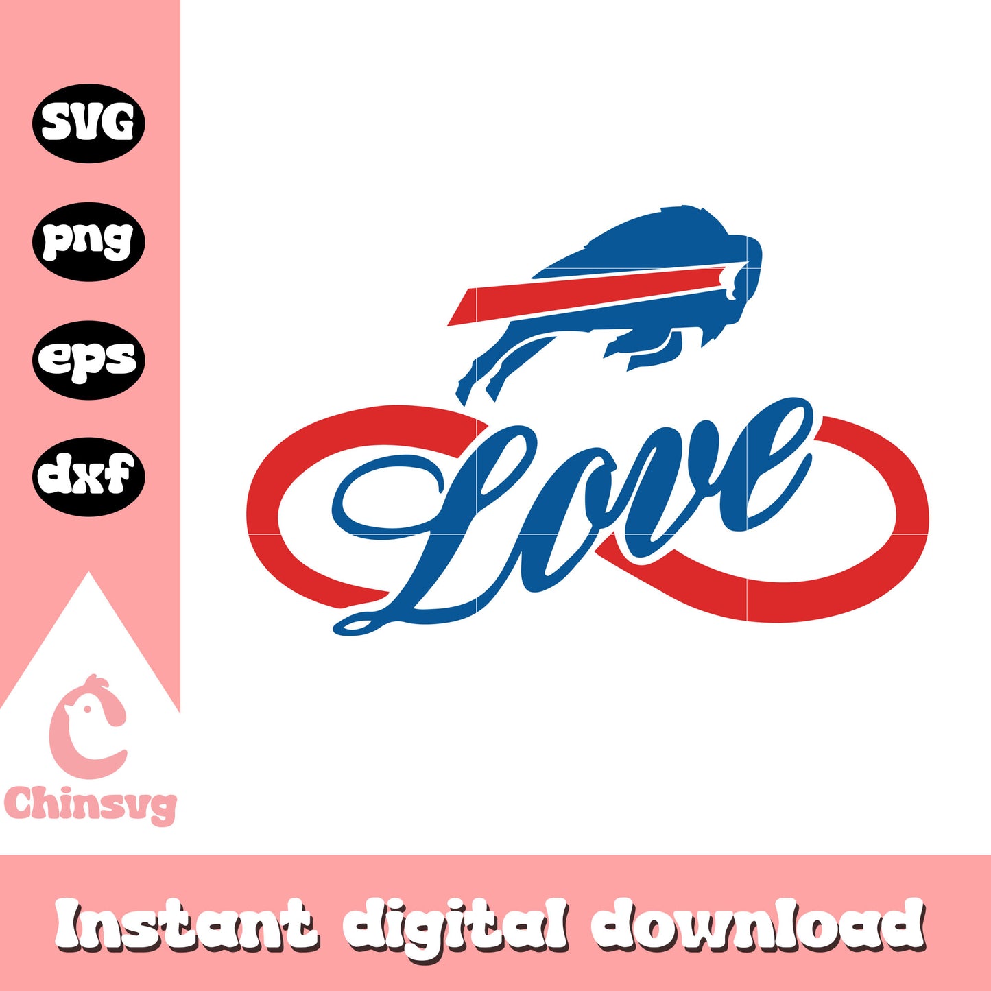 Nfl buffalo bills love forever logo svg, buffalo bills logo pics svg