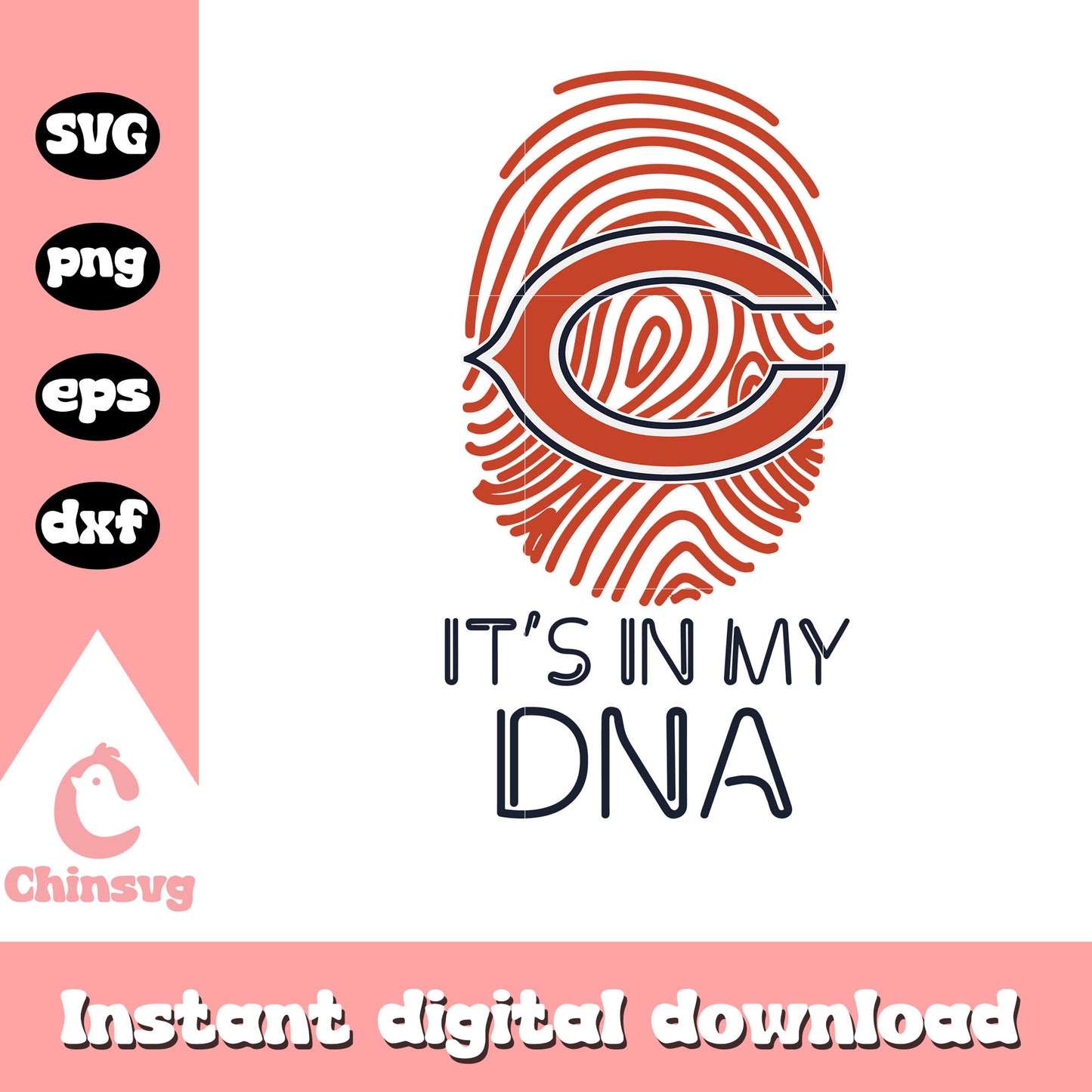 Nfl chicago bears it's in my dna svg, chicago bears logo images svg