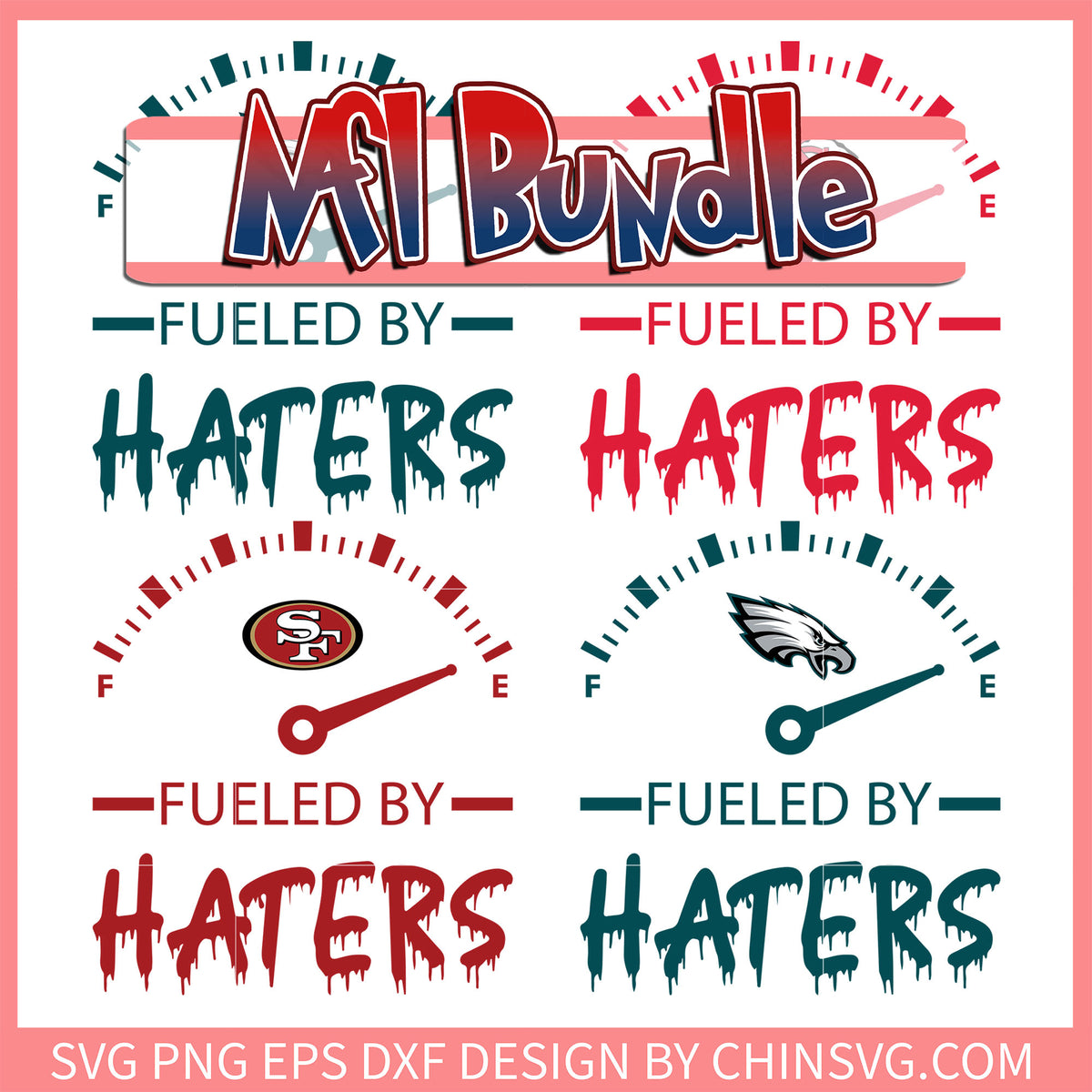 Nfl fueled by haters bundle svg, nfl draft simulartor svg
