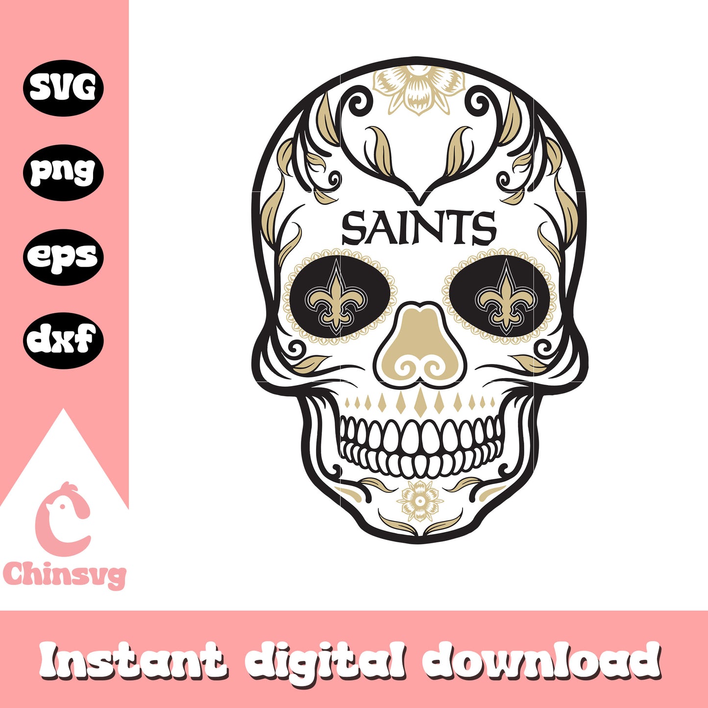 Nfl new orleans saints skull svg, old new orleans saints logo svg