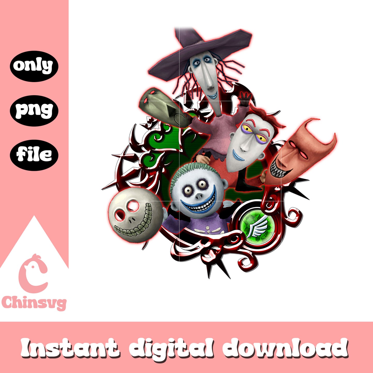 Nightmare before christmas characters clipart png, jack skellington png