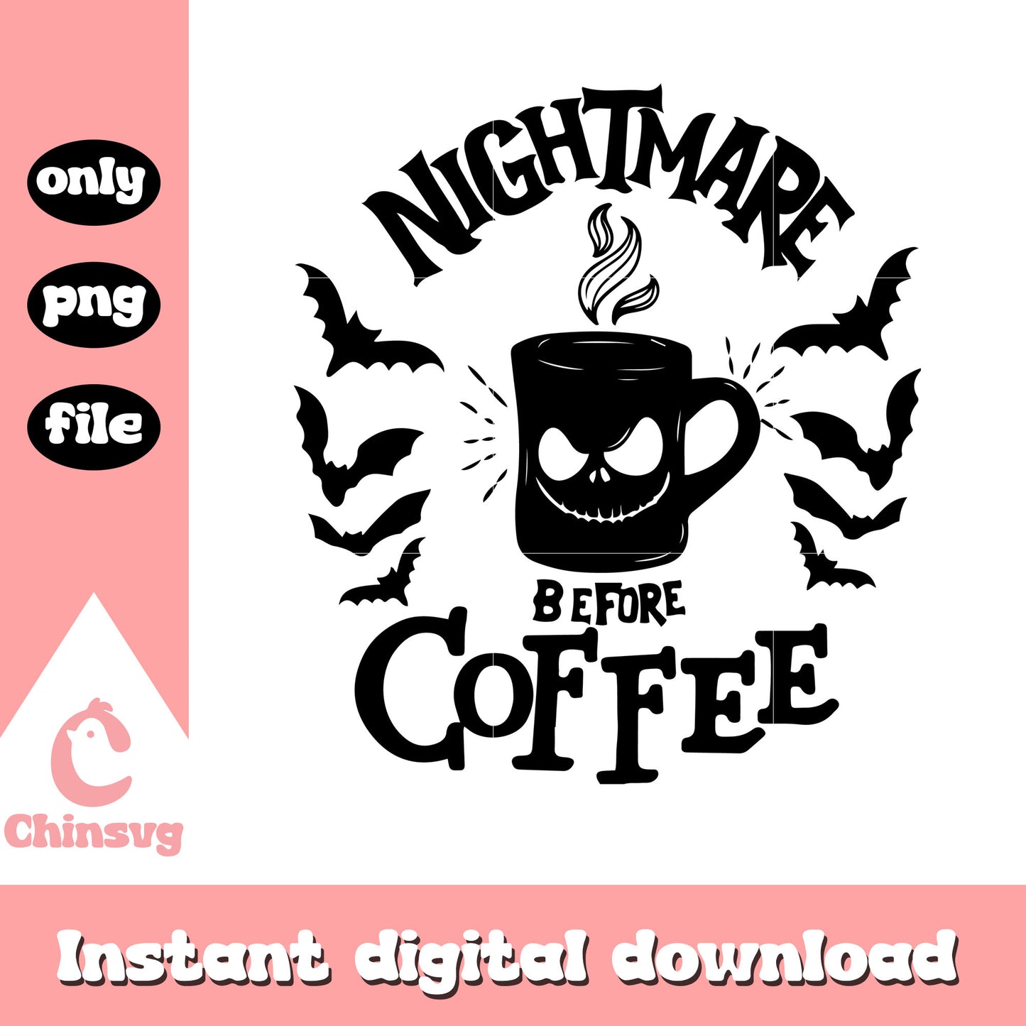Nightmare before coffee jack face glass png, jack skellington art png