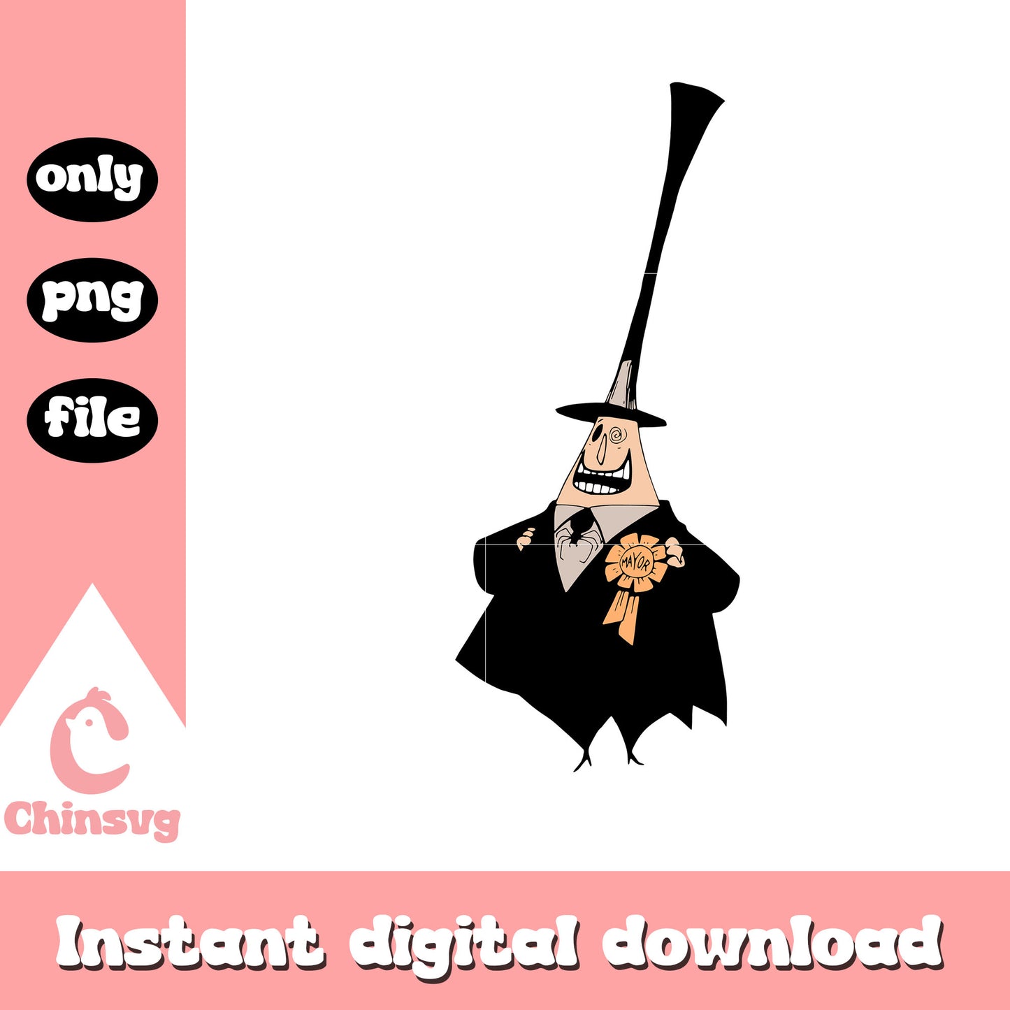 Nightmare movie mayor cartoon png, mayor of night before christmas png