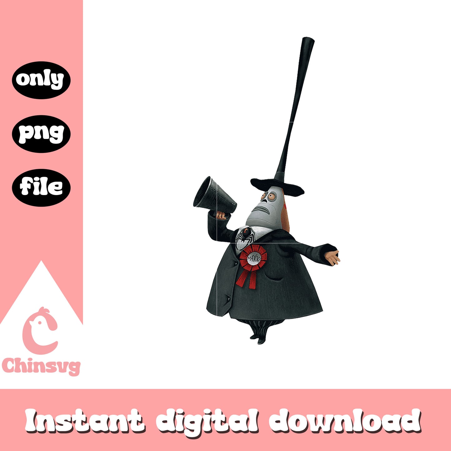 Nightmare movie mayor design png, mayor from night before christmas png