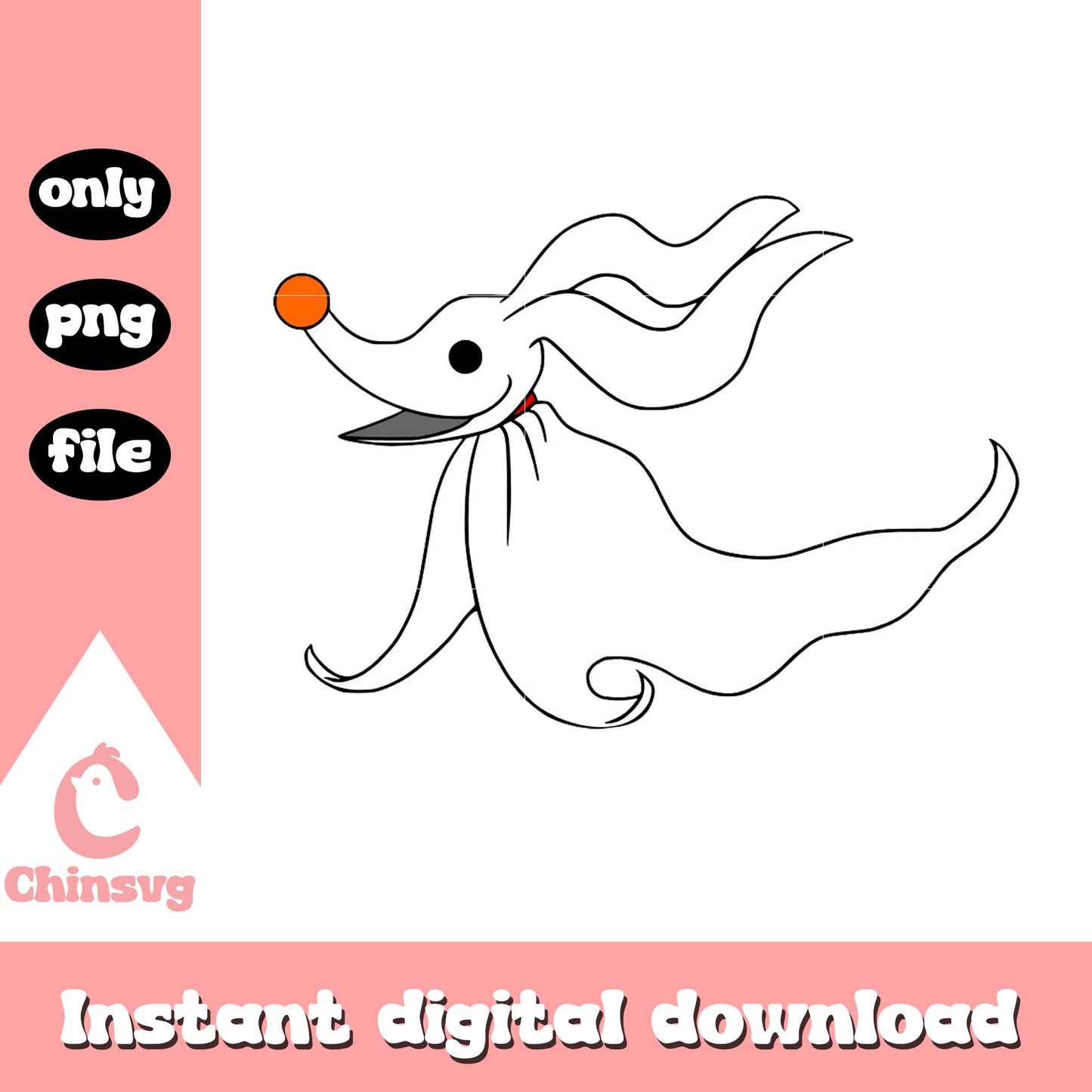 Nightmare movie zero character png, night before christmas zero png