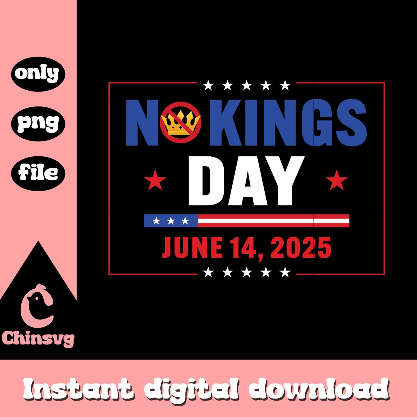 No kings day june 14 2025 design png, no kings day protest png