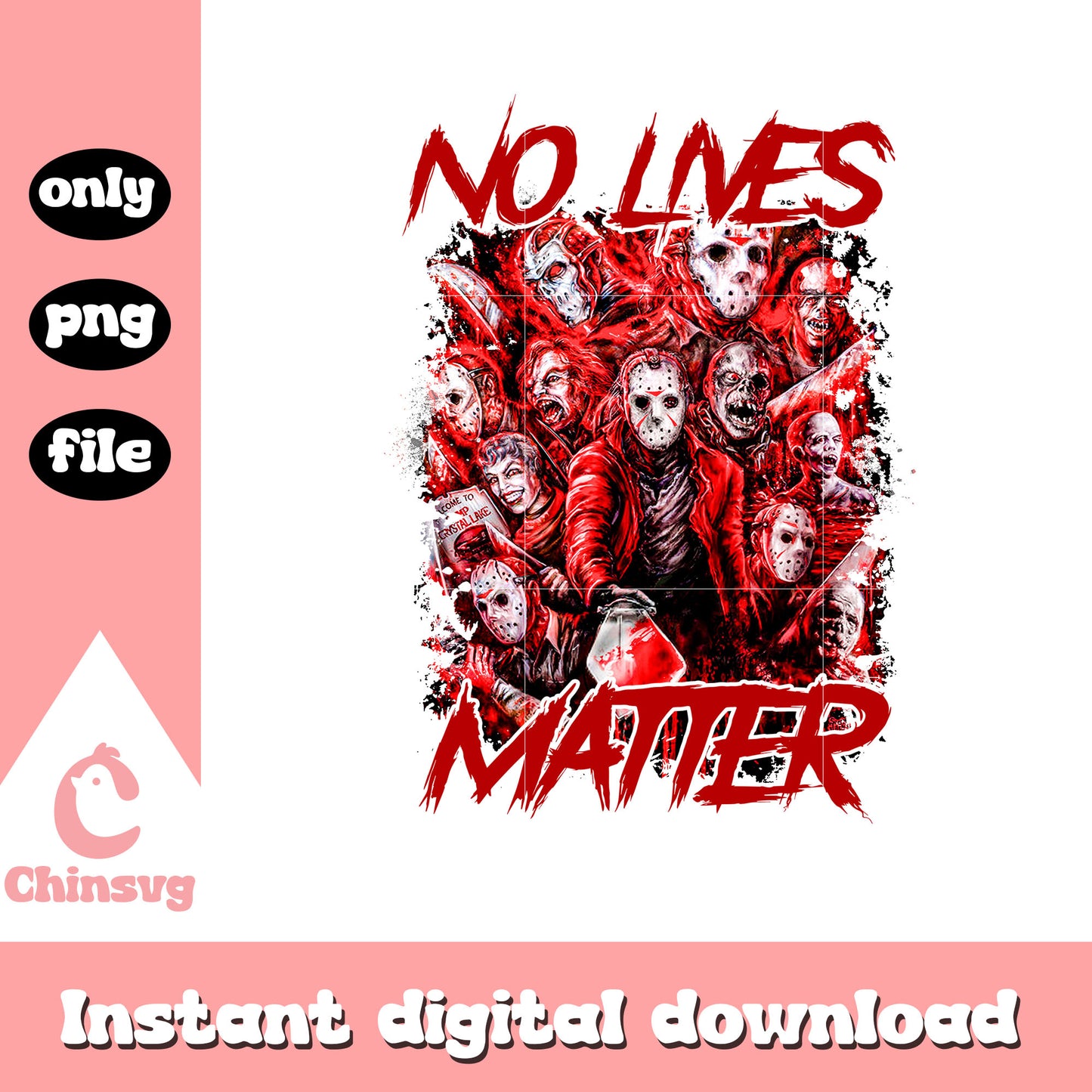 No lives matter horror characters png, horror movie characters png