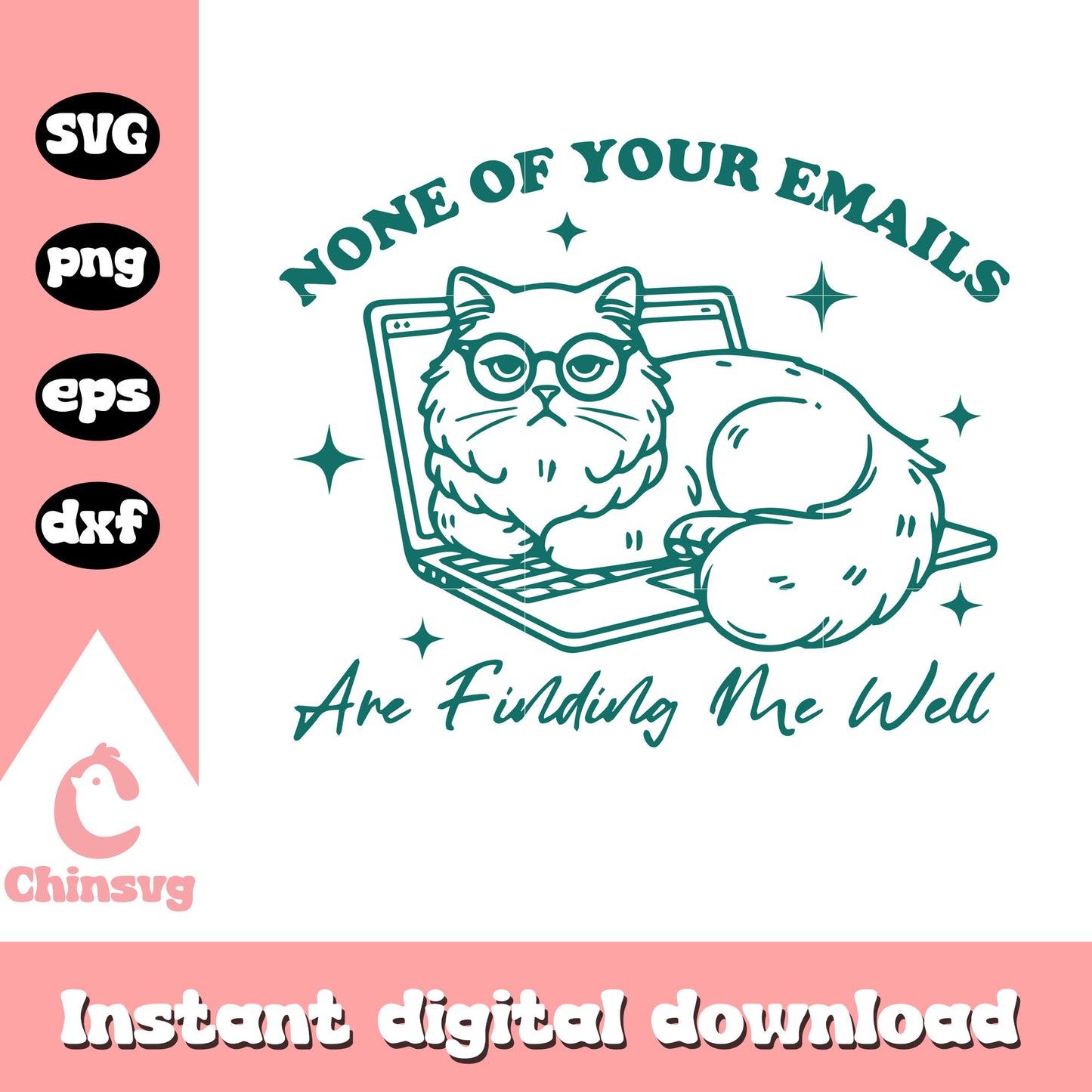 None of your emails green cat svg, funny grumpy cat memes svg