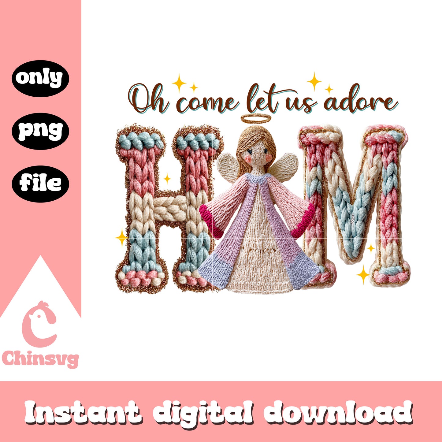 Oh come let us adore him patchwork png, disney png