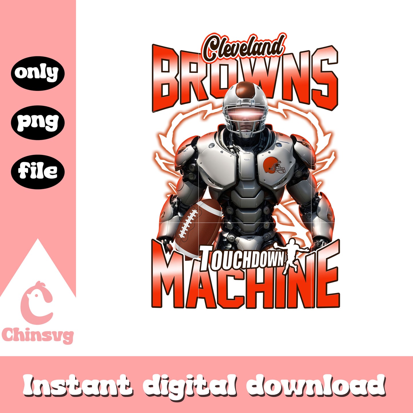 Orange robot cleveland browns png, nfl cleveland browns png