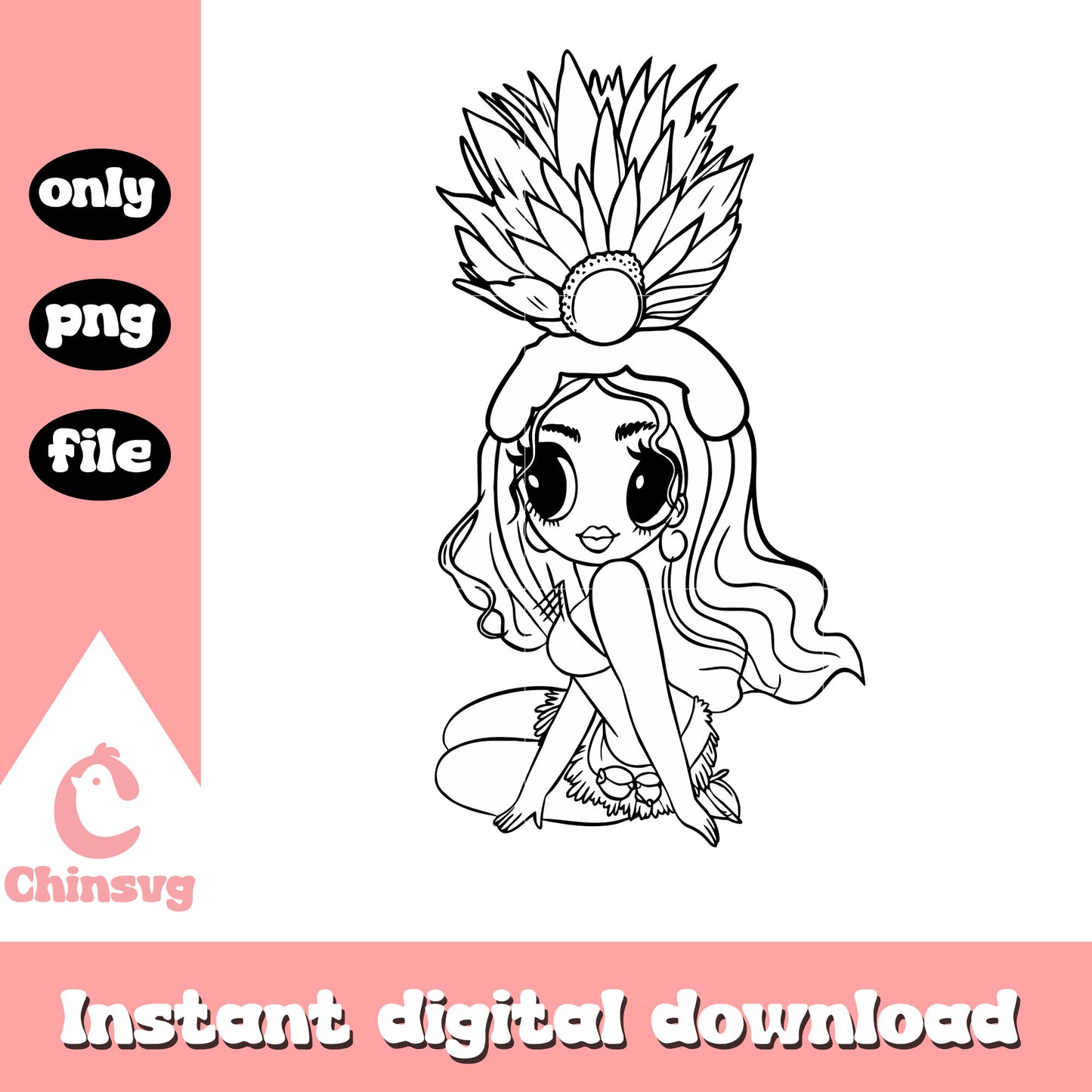 Outline karol g cartoon design png, karol g cartoon png