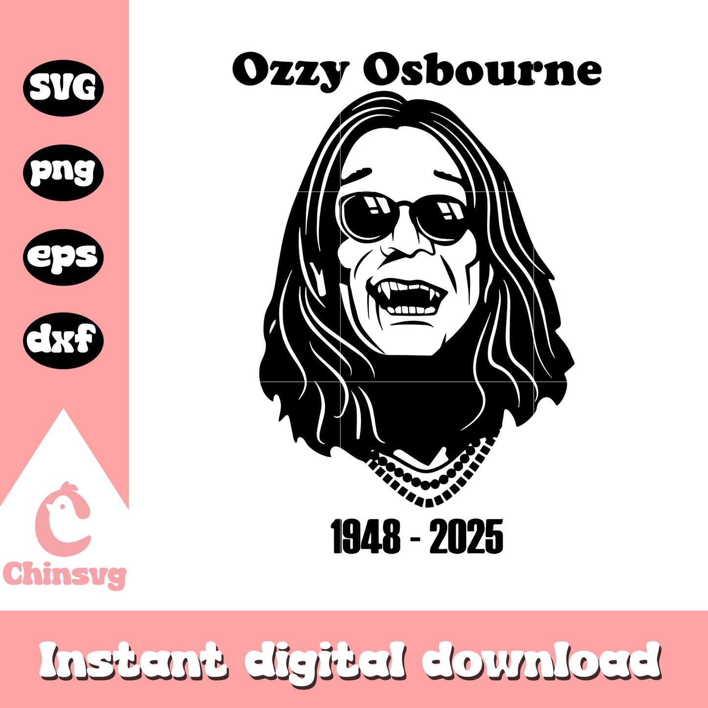 Ozzy osbourne laugh black white design svg, Ozzy osbourne died svg